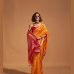 Fashion Mania Handloom Weaving Silk Yellow-Red Party/Wedding Wear Saree/Haldi Ceremony Saree