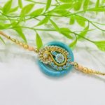 Fashion Mania Designer Handcrafted Beaded Stone Rakhi For Brother/Bhai