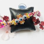 Fashion Mania Designer Handcrafted 3 Evil Eyes Rakhi For Brother/Bhai