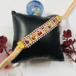 Fashion Mania Designer Handcrafted Multicolour Pearl Beads Thread Rakhi For Brother/ Bhai