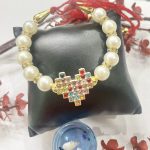 Fashion Mania Pearl Multicolour Heart Shape Adjustable Bracelet/Bangle For Bhabhi